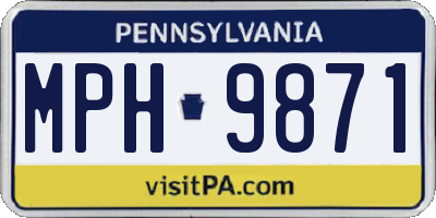 PA license plate MPH9871