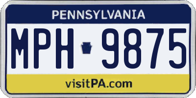 PA license plate MPH9875