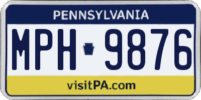 PA license plate MPH9876