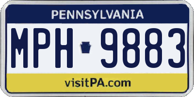 PA license plate MPH9883