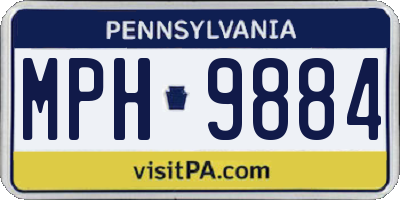 PA license plate MPH9884