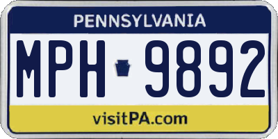 PA license plate MPH9892