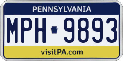 PA license plate MPH9893
