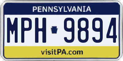 PA license plate MPH9894