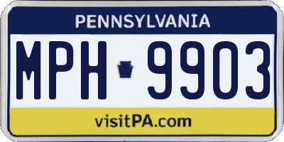 PA license plate MPH9903