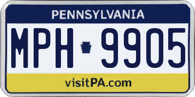 PA license plate MPH9905
