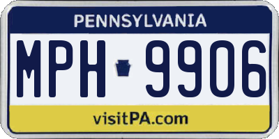 PA license plate MPH9906