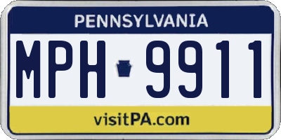 PA license plate MPH9911