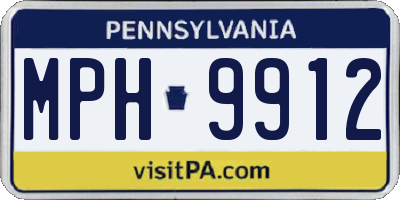 PA license plate MPH9912
