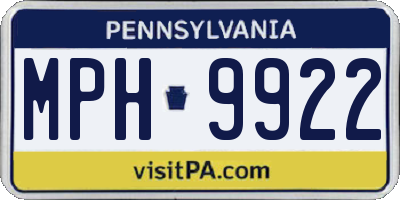 PA license plate MPH9922