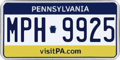 PA license plate MPH9925