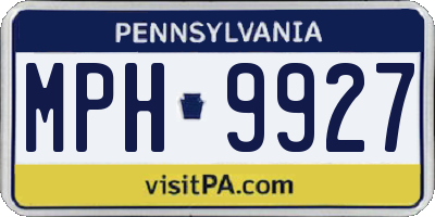 PA license plate MPH9927