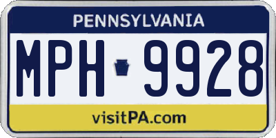 PA license plate MPH9928