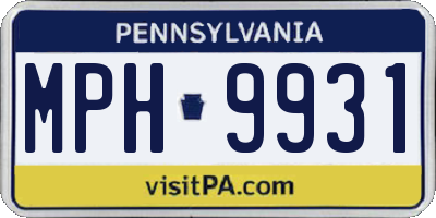 PA license plate MPH9931
