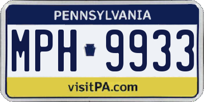 PA license plate MPH9933