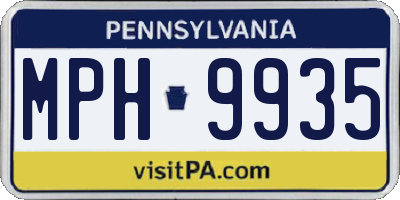 PA license plate MPH9935