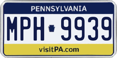 PA license plate MPH9939