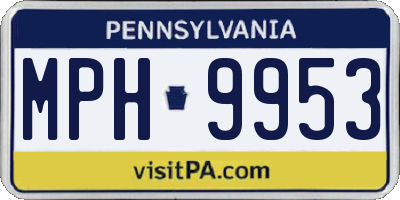 PA license plate MPH9953