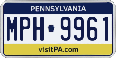 PA license plate MPH9961