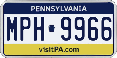 PA license plate MPH9966
