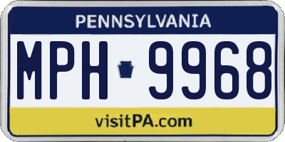 PA license plate MPH9968
