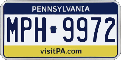 PA license plate MPH9972