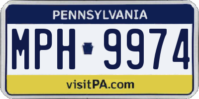 PA license plate MPH9974