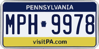 PA license plate MPH9978