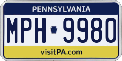 PA license plate MPH9980