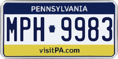 PA license plate MPH9983