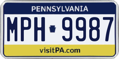 PA license plate MPH9987