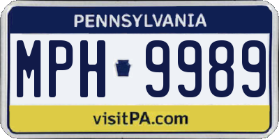PA license plate MPH9989