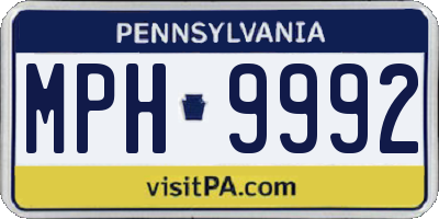 PA license plate MPH9992