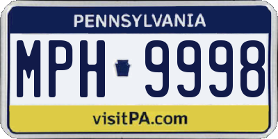 PA license plate MPH9998