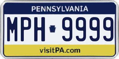 PA license plate MPH9999