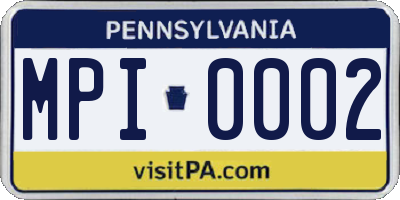 PA license plate MPI0002