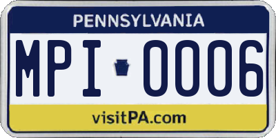 PA license plate MPI0006