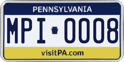 PA license plate MPI0008