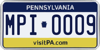 PA license plate MPI0009