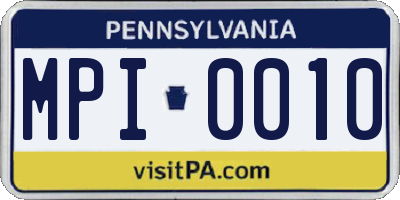 PA license plate MPI0010