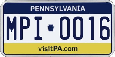 PA license plate MPI0016