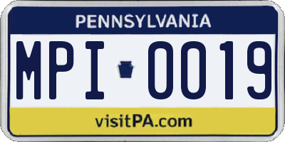 PA license plate MPI0019