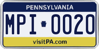 PA license plate MPI0020