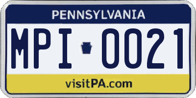 PA license plate MPI0021