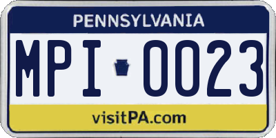 PA license plate MPI0023