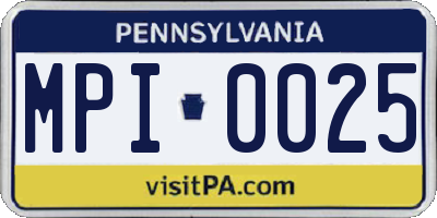 PA license plate MPI0025