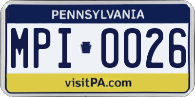 PA license plate MPI0026