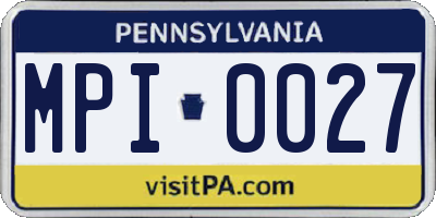 PA license plate MPI0027