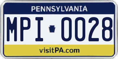 PA license plate MPI0028
