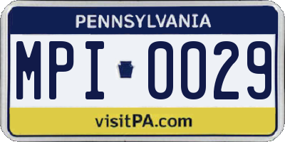 PA license plate MPI0029